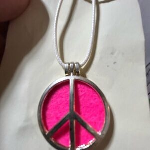 Silver Peace Pendant Necklace with essential oil diffuser-  Handcrafted